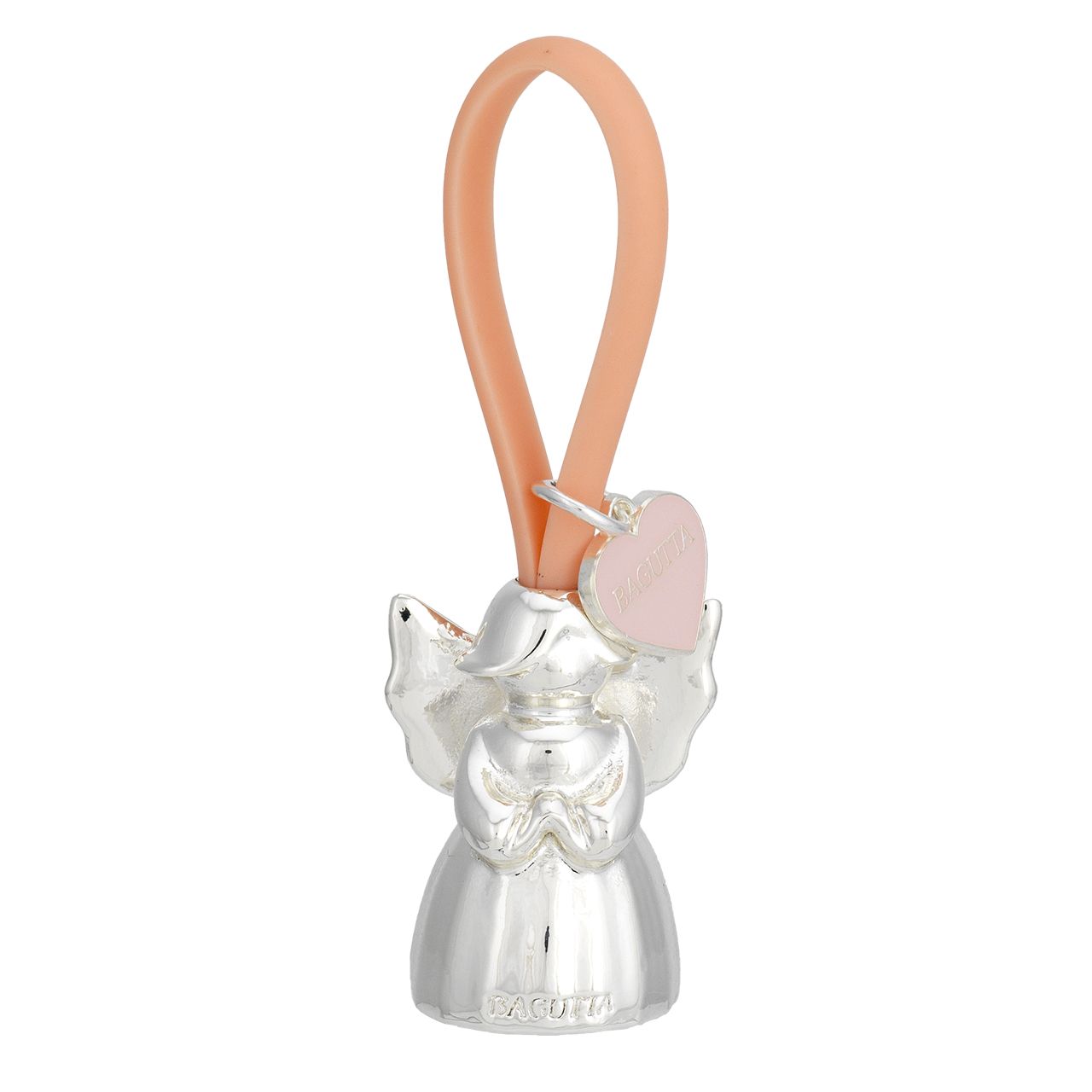 PORTACHIAVI ANGELO 3 SILVER PLATED GANCIO IN SILICONE ROSA